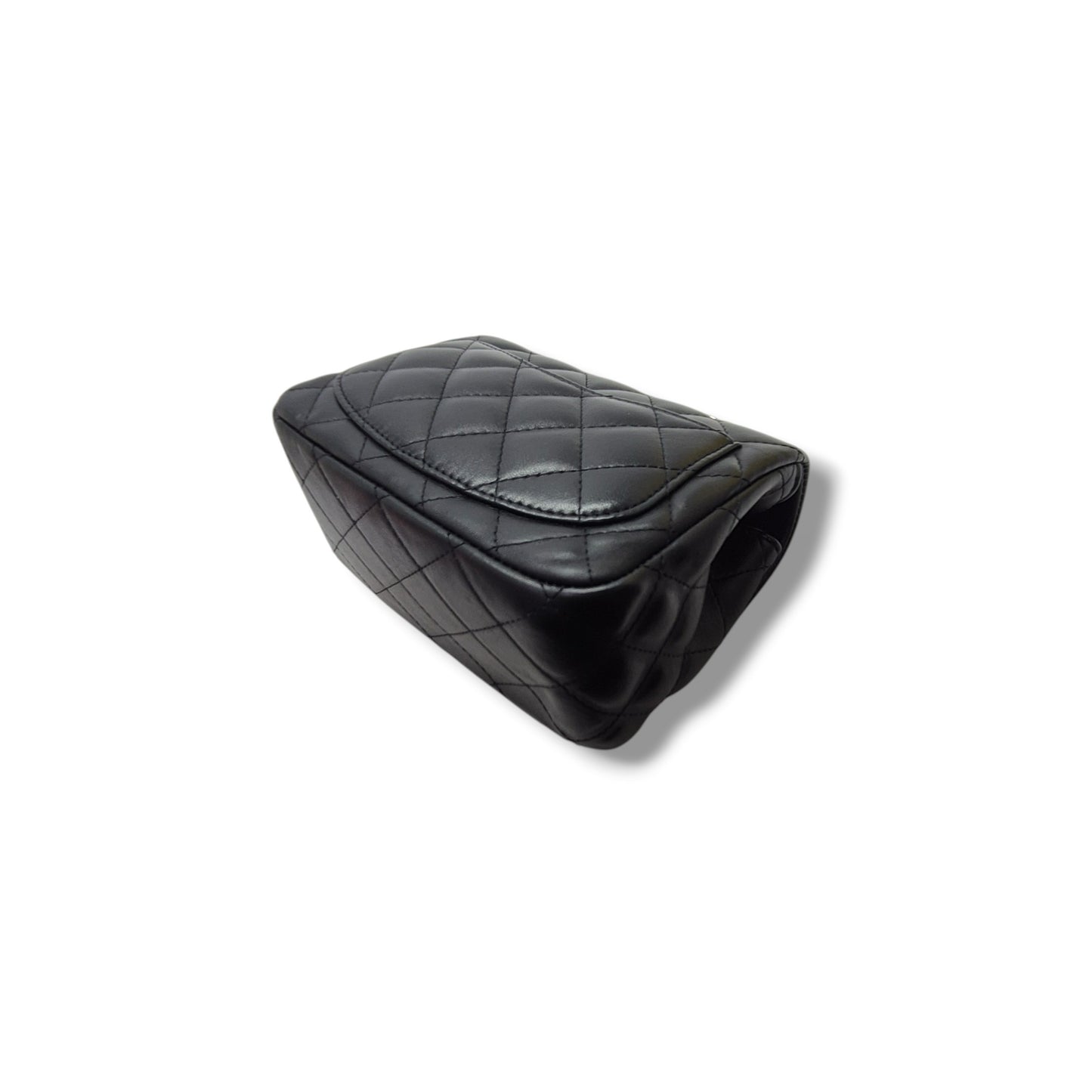 Chanel Classic Square Mini Flap Lambskin Shw (Black)