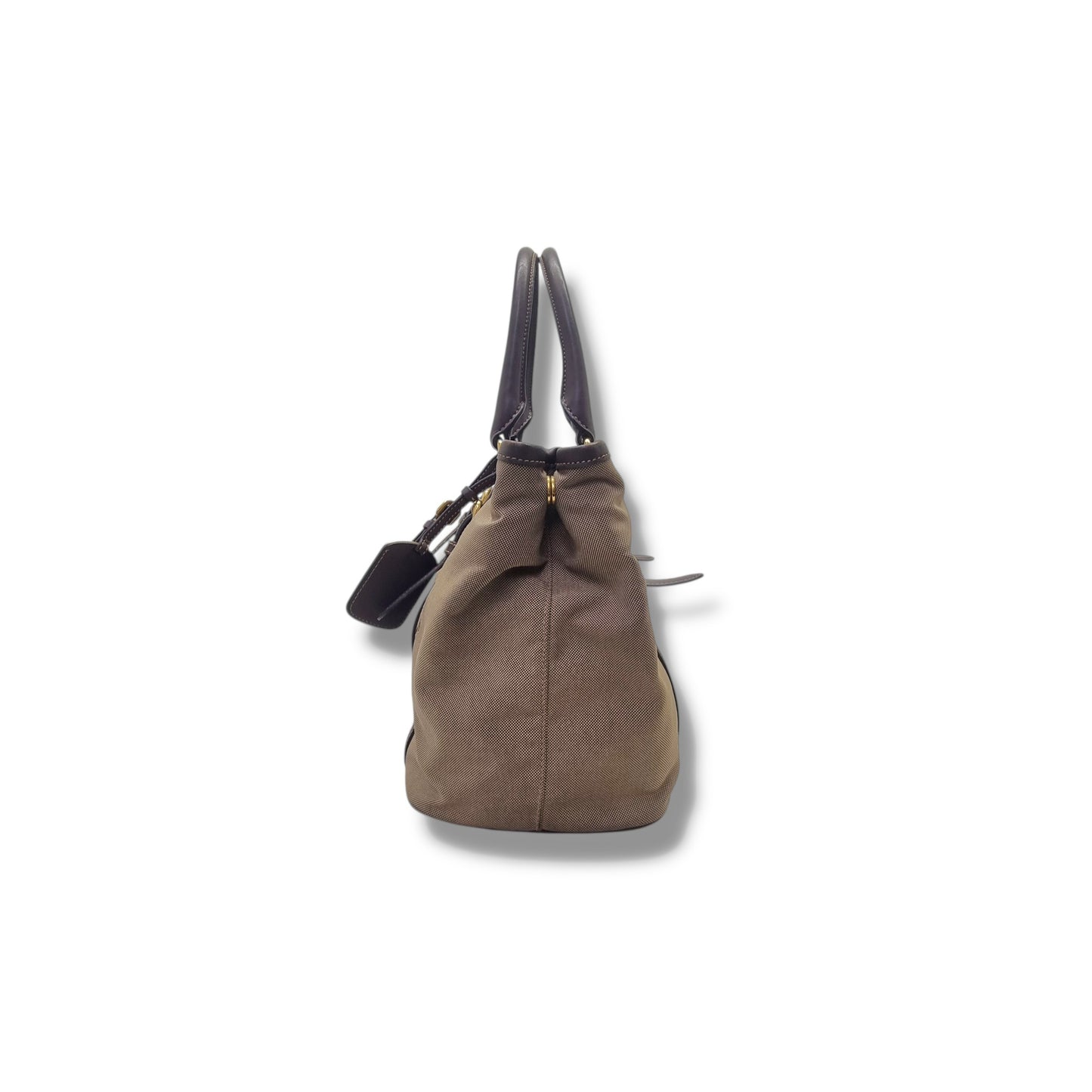 Prada BN1841 Logo Jacquard Tote Bag Ghw (Tan/Brown)