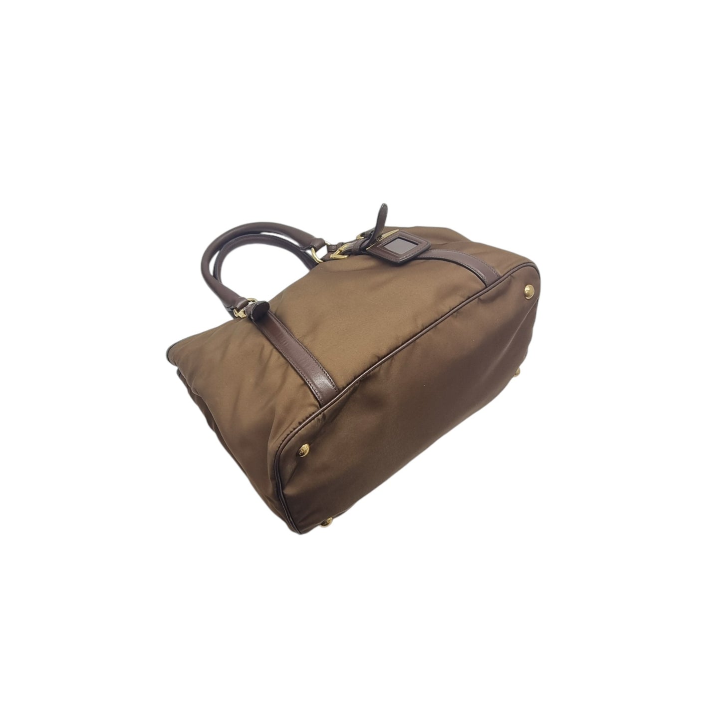 Prada BN2832 Nylon Tote Bag Ghw (Corinto/Brown)