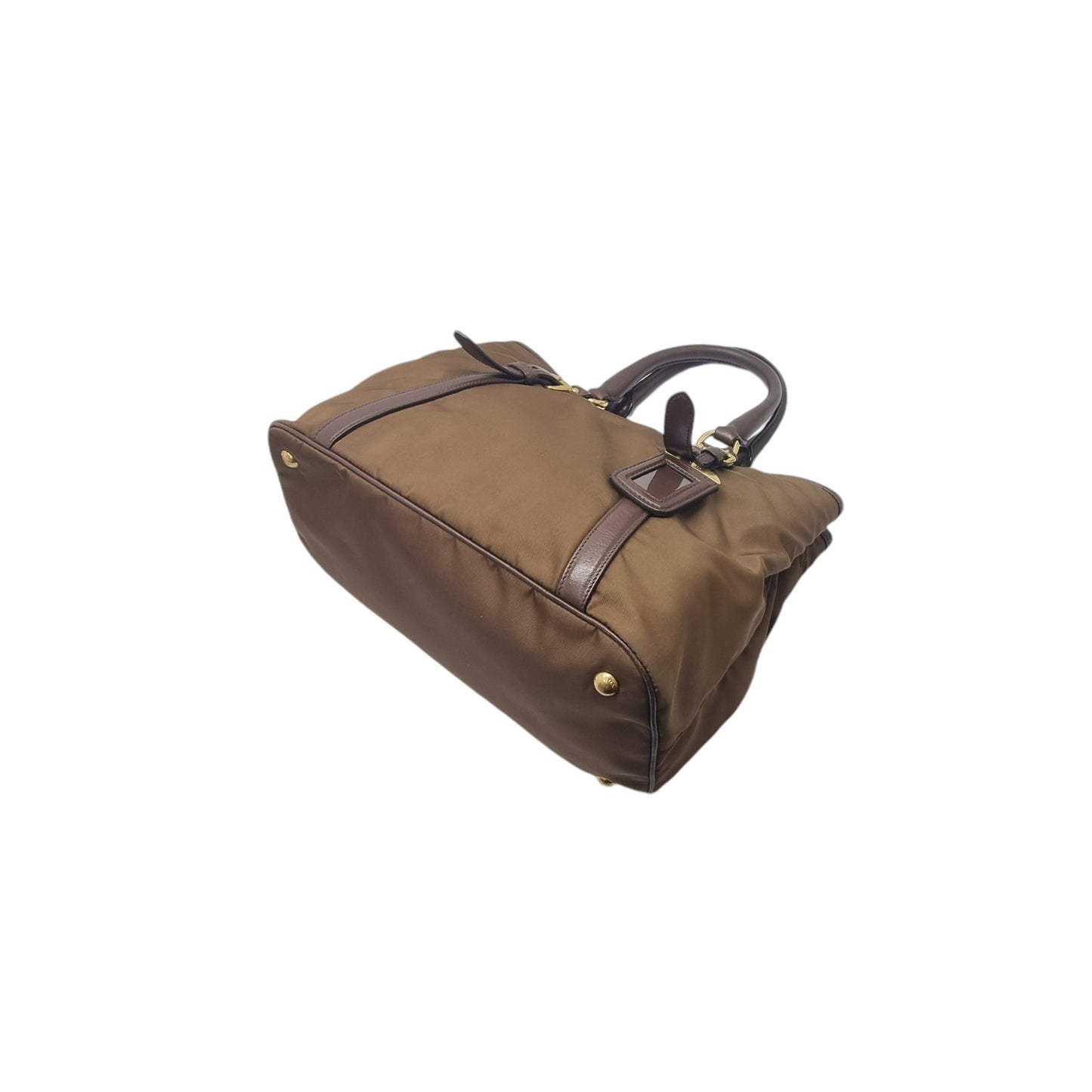 Prada BN2832 Nylon Tote Bag Ghw (Corinto/Brown)