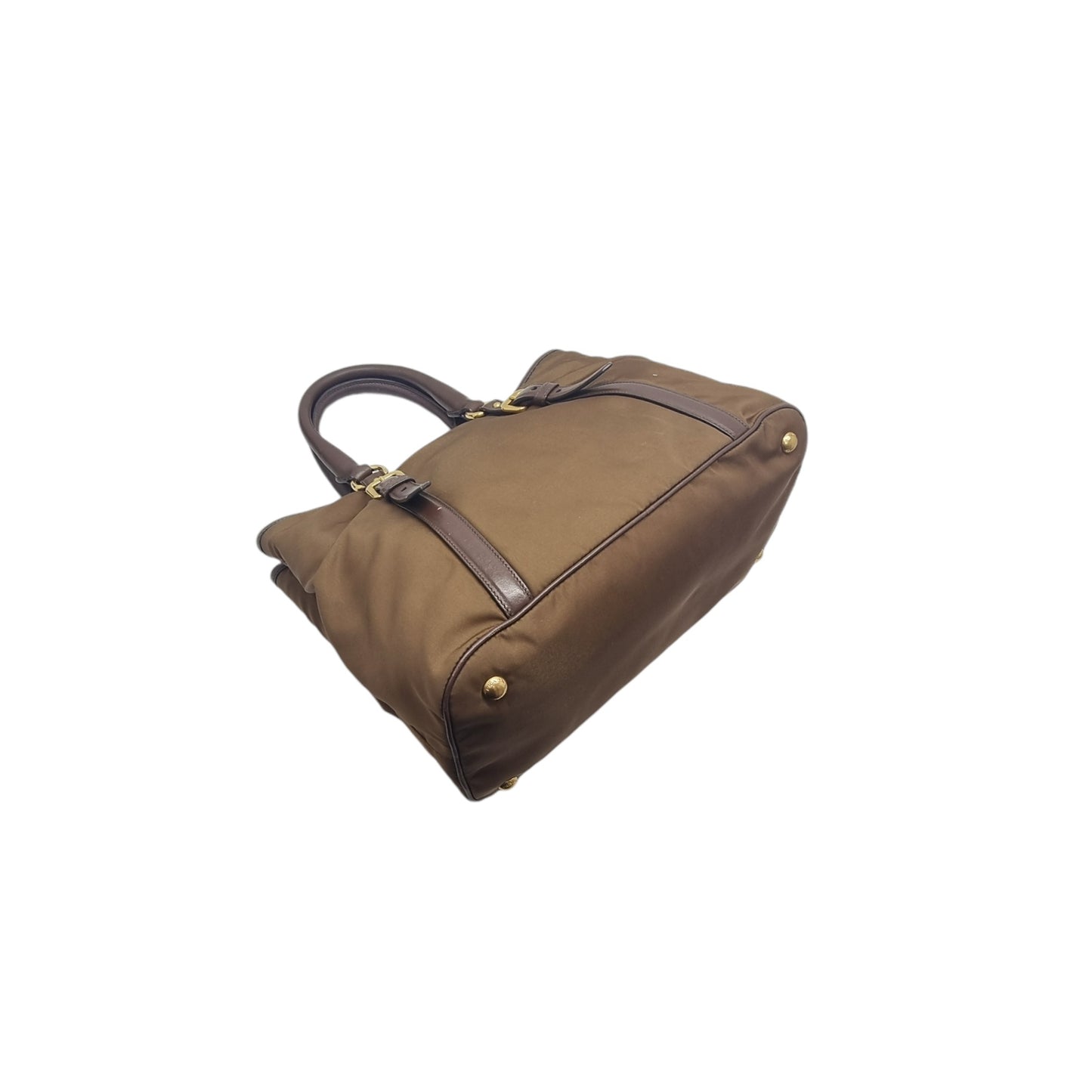 Prada BN2832 Nylon Tote Bag Ghw (Corinto/Brown)