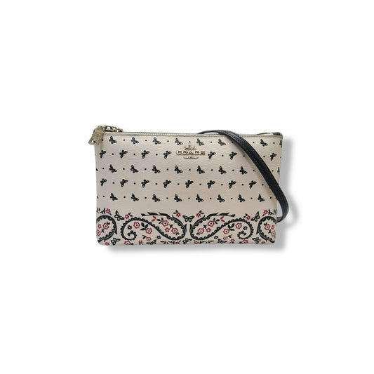 Coach Iyla Butterfly Bandana Print Leather Crossbody Ghw (White/Black)