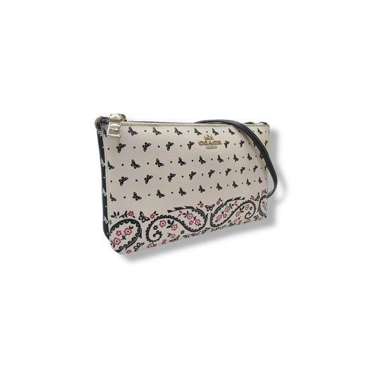 Coach Iyla Butterfly Bandana Print Leather Crossbody Ghw (White/Black)