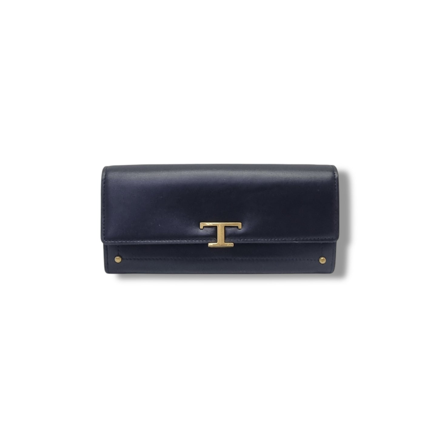 Tods T Timeless Flap Leather Wallet Ghw