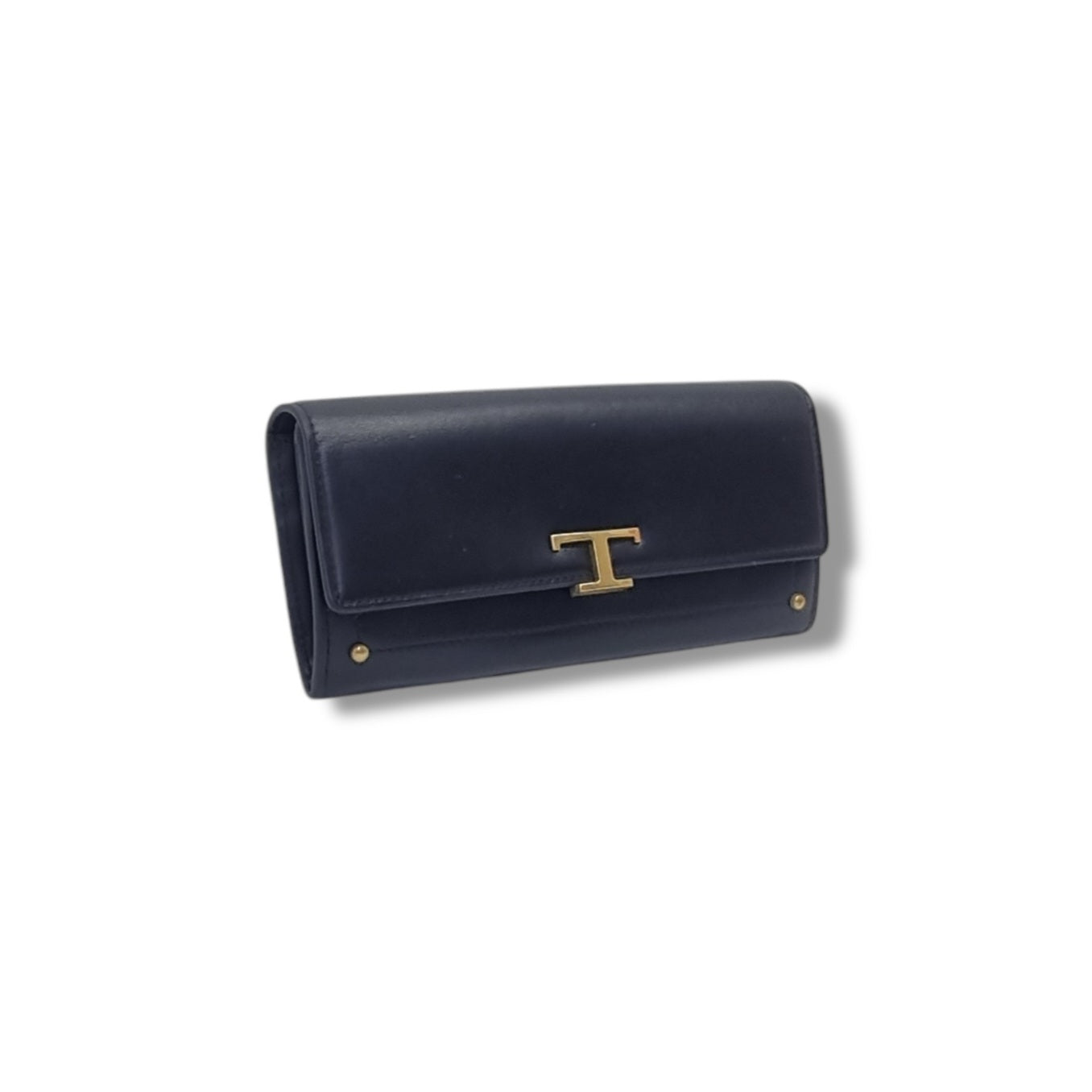 Tods T Timeless Flap Leather Wallet Ghw