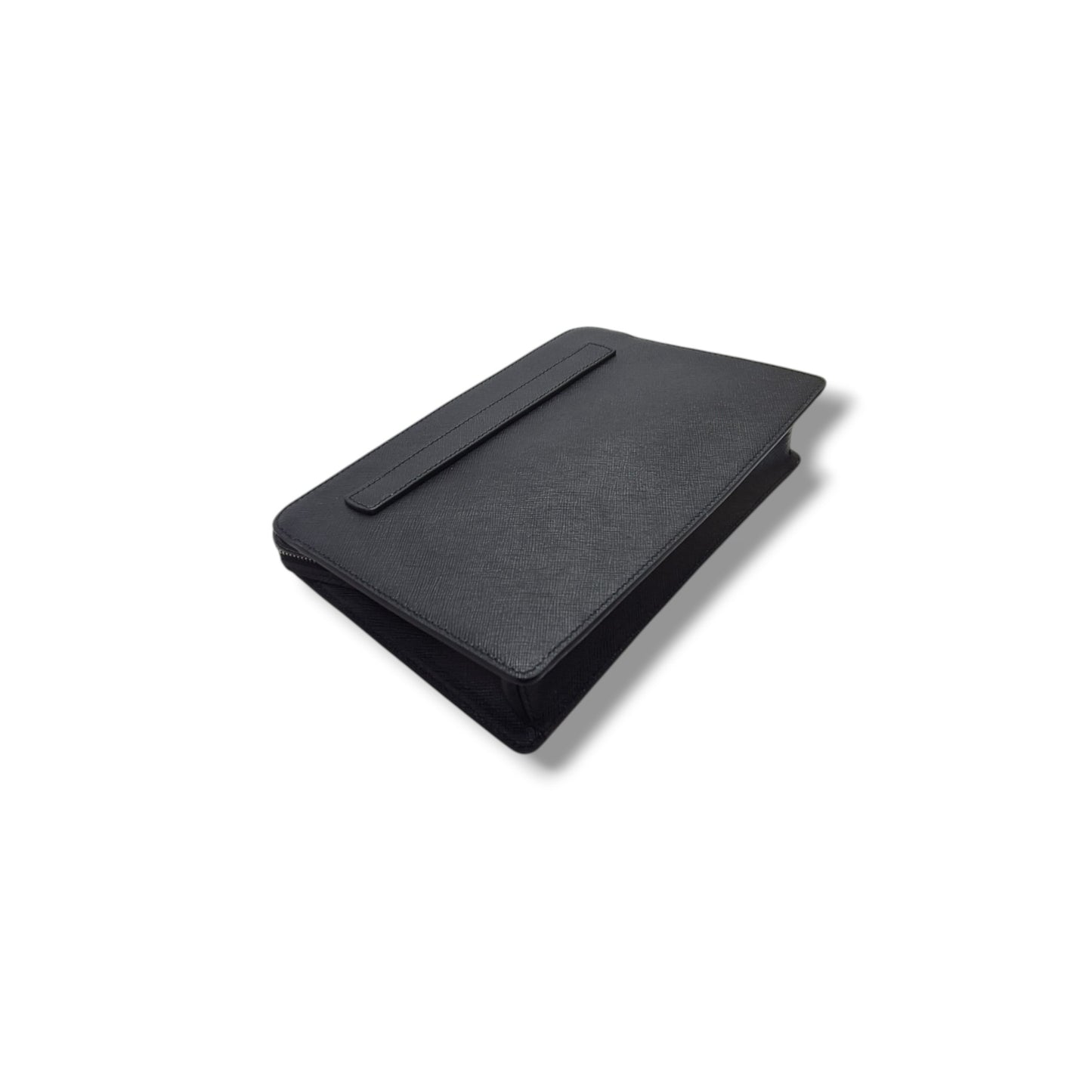 Prada Saffiano Leather Wrist Clutch Shw (Black)