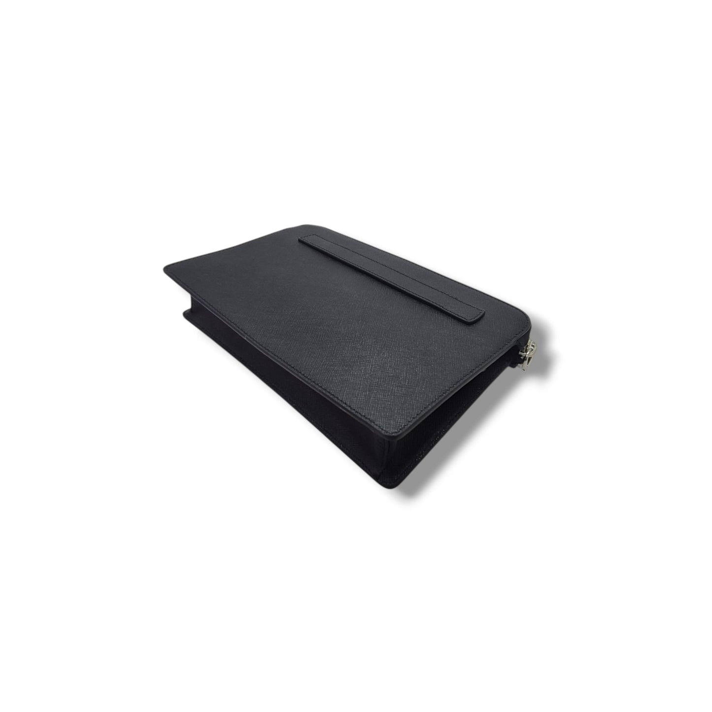 Prada Saffiano Leather Wrist Clutch Shw (Black)