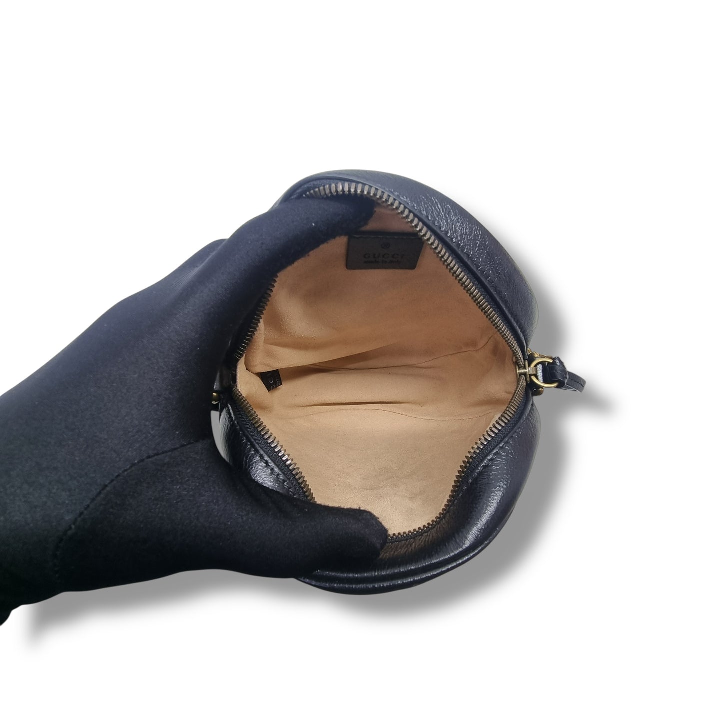 Gucci GG Marmont Mini Round Matelasse Leather Crossbody Ghw (Black)