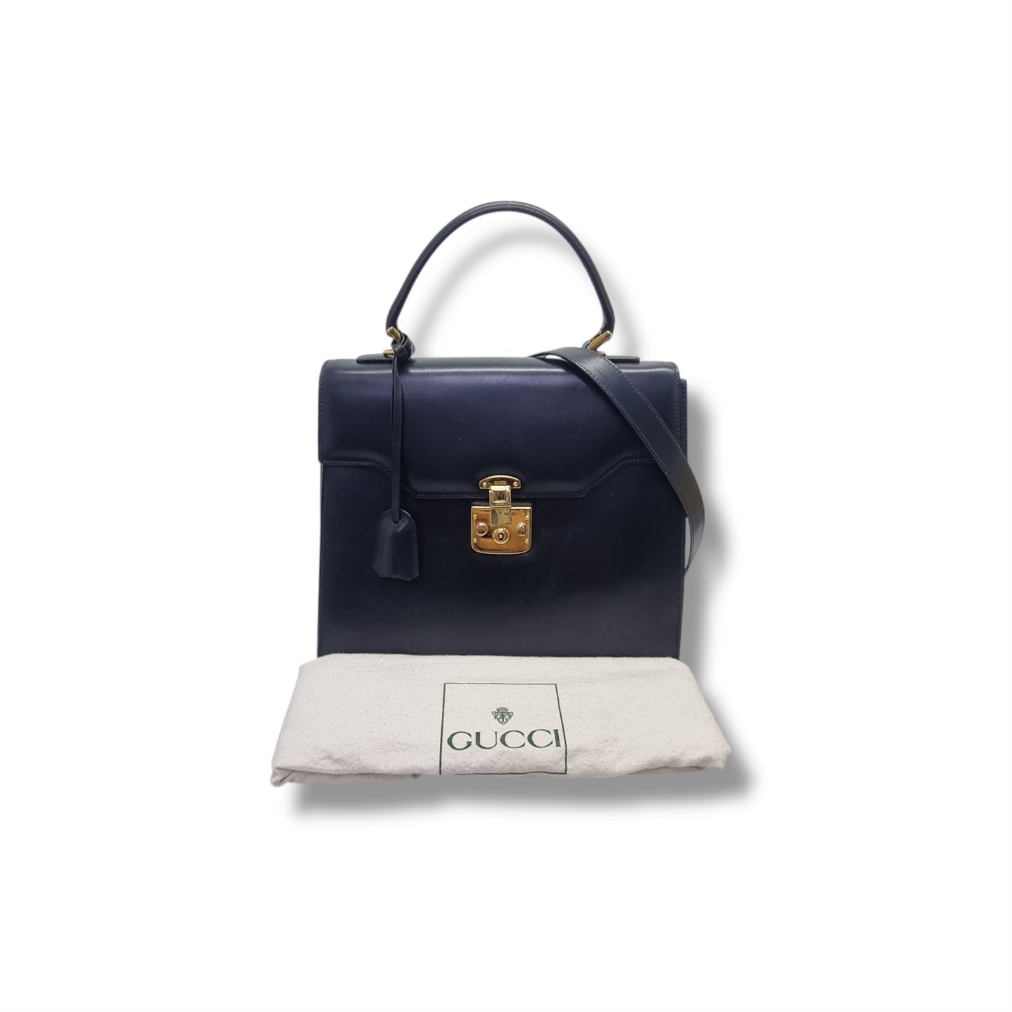 Gucci Vintage Lady Lock Tote Bag Ghw ( Black)