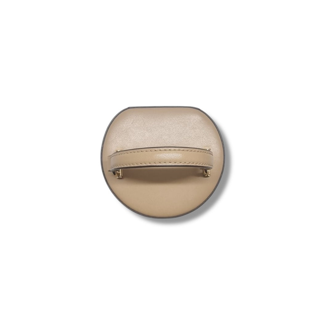 Michael Kors Bedford Travel Logo Stripe Crossbody Ghw (White/Camel/Cantaloupe)