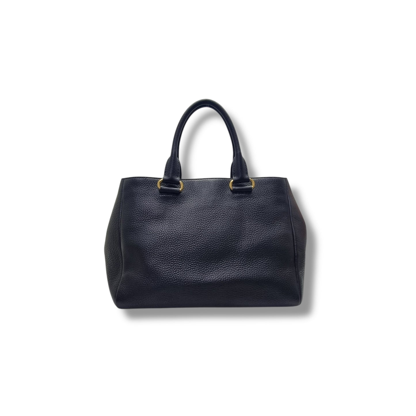 Prada BN2793 Vitello Daino Leather Tote Bag Ghw (Black)