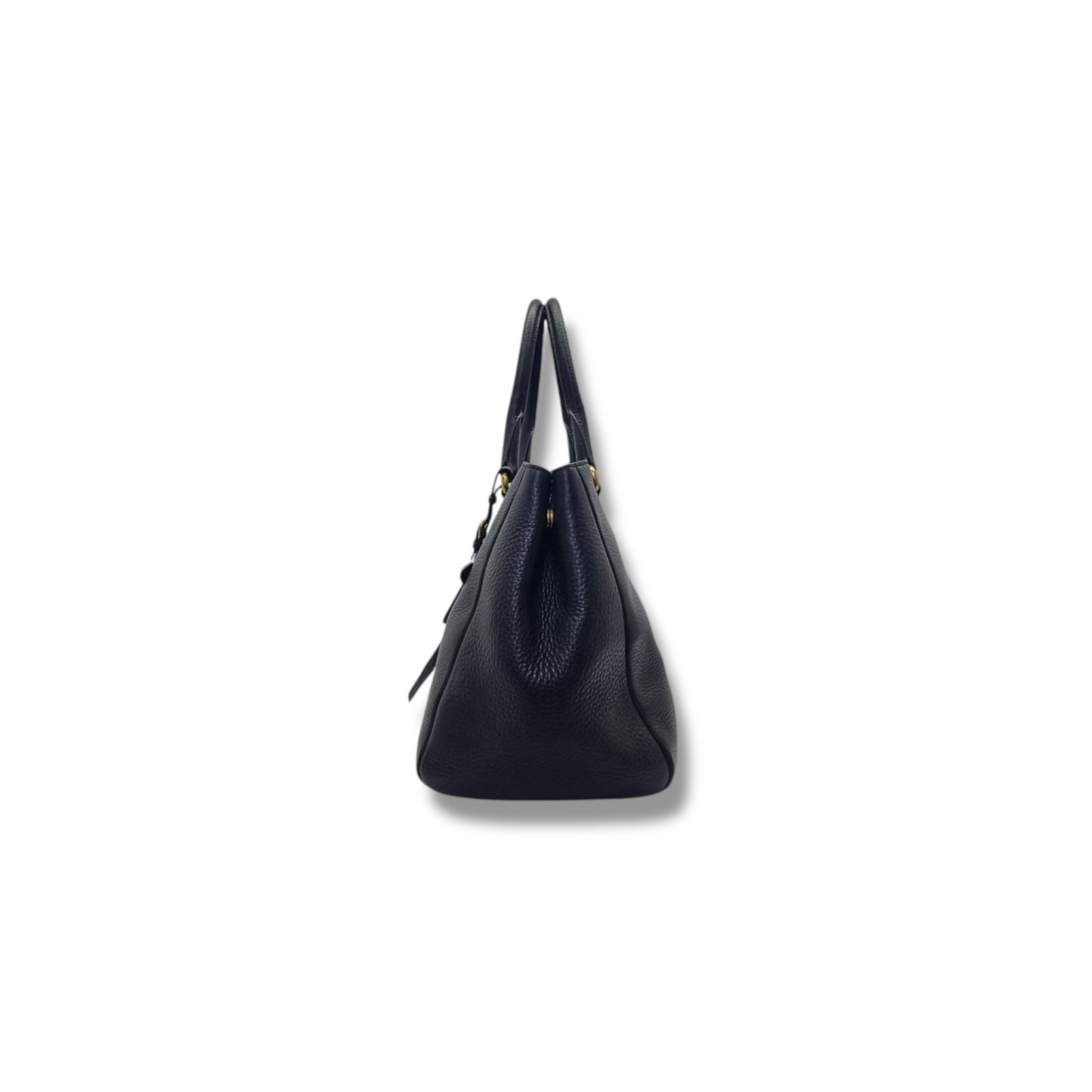 Prada BN2793 Vitello Daino Leather Tote Bag Ghw (Black)