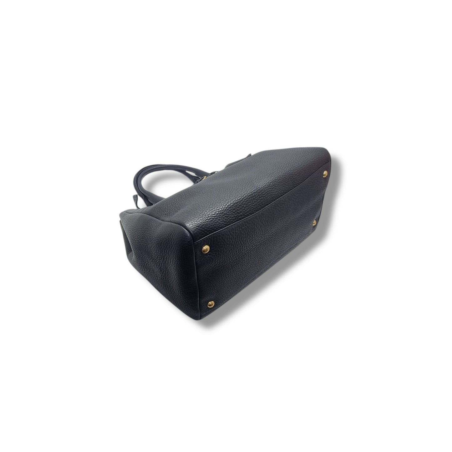 Prada BN2793 Vitello Daino Leather Tote Bag Ghw (Black)