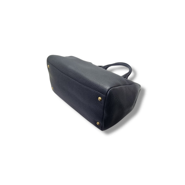 Prada BN2793 Vitello Daino Leather Tote Bag Ghw (Black)