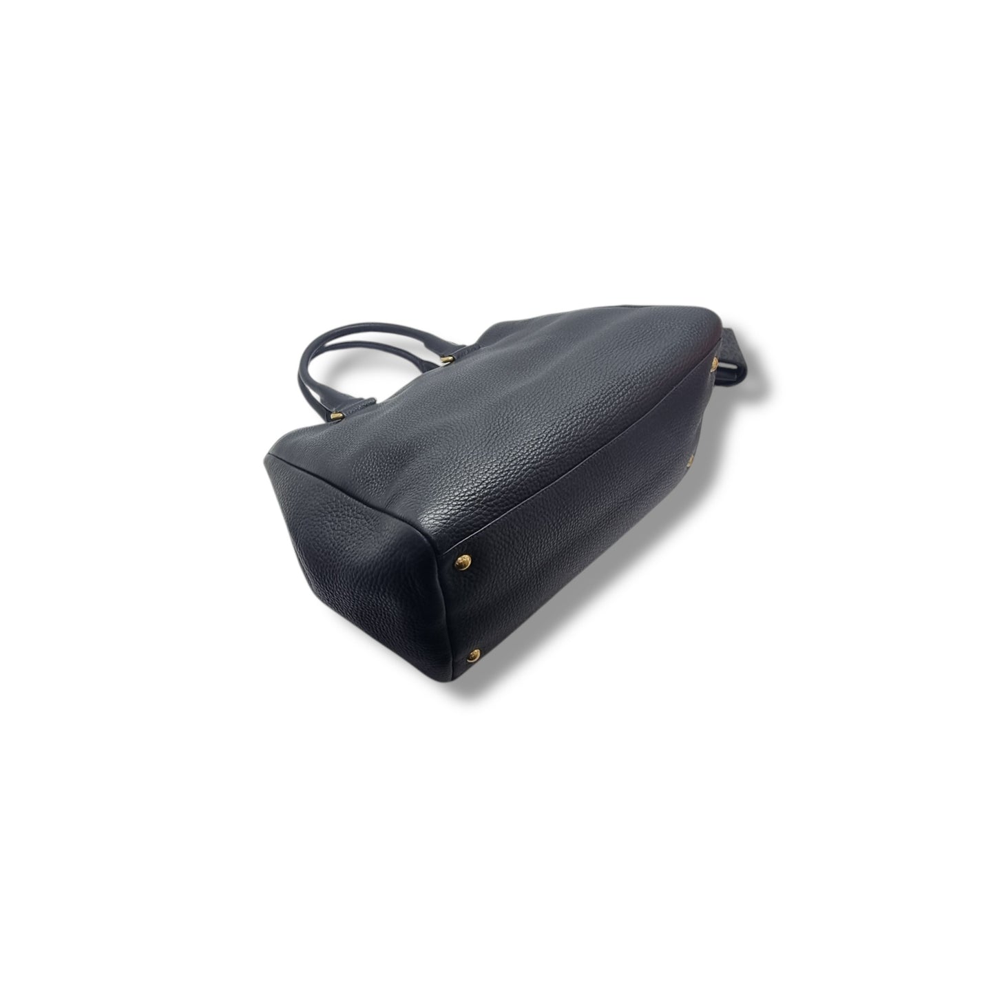Prada BN2793 Vitello Daino Leather Tote Bag Ghw (Black)