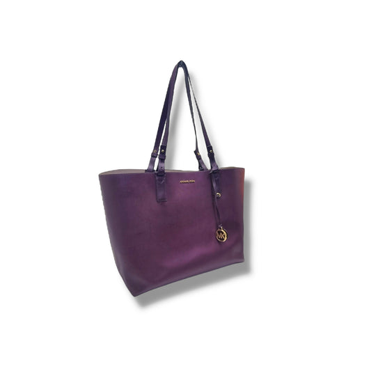 Michael Kors Cameron Leather Reversible Shoulder Bag Ghw (Voilet)