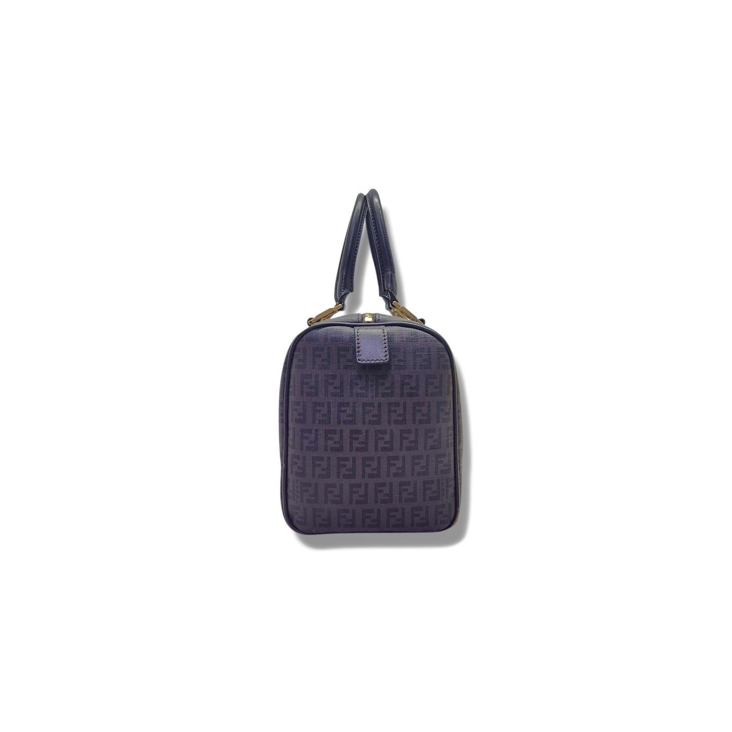 Fendi Zucchino Spalmati Canvas Forever Boston Bag Ghw (Monogram FF Brown)
