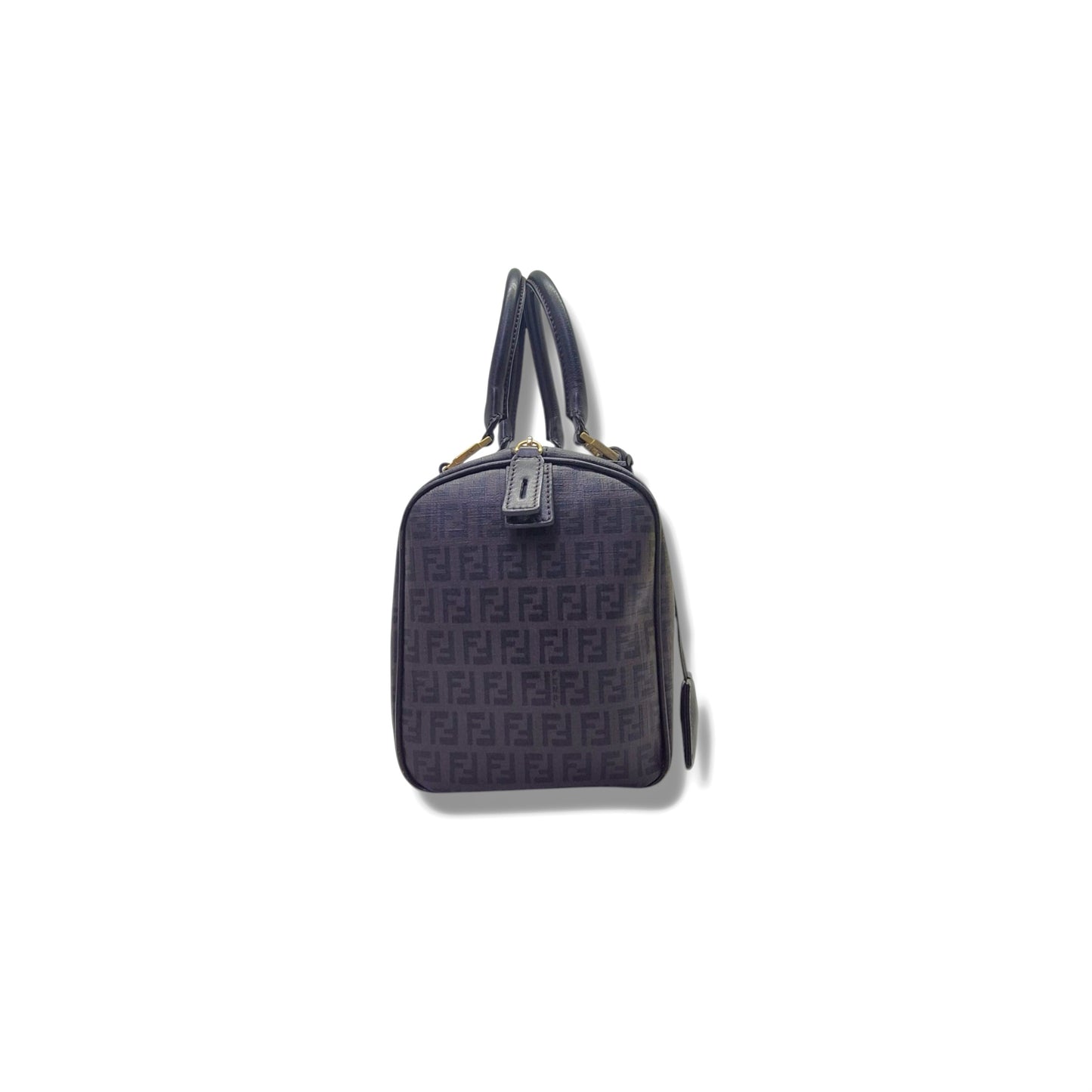 Fendi Zucchino Spalmati Canvas Forever Boston Bag Ghw (Monogram FF Brown)
