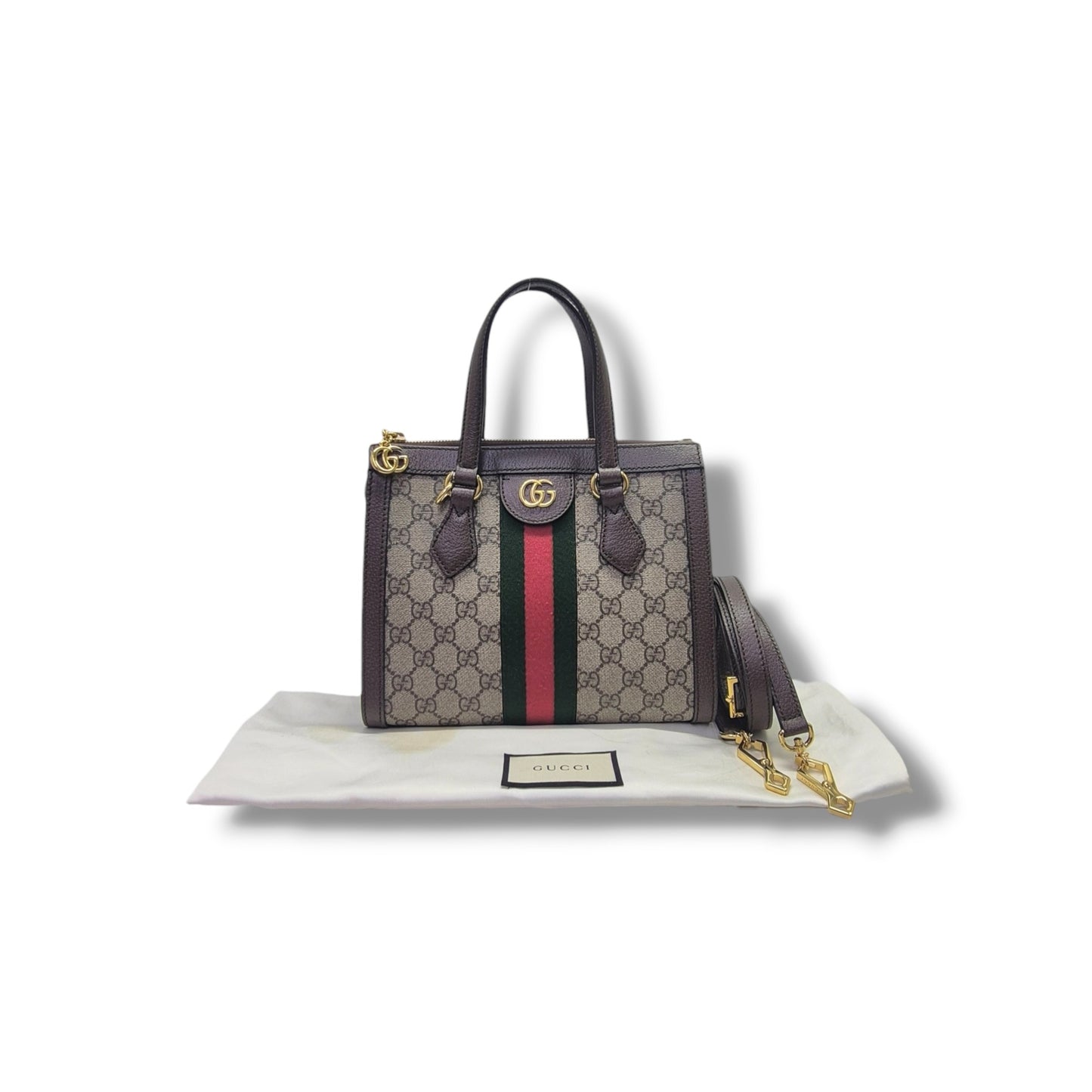 Gucci GG Supreme Canvas Ophidia Small Tote Ghw (Brown)