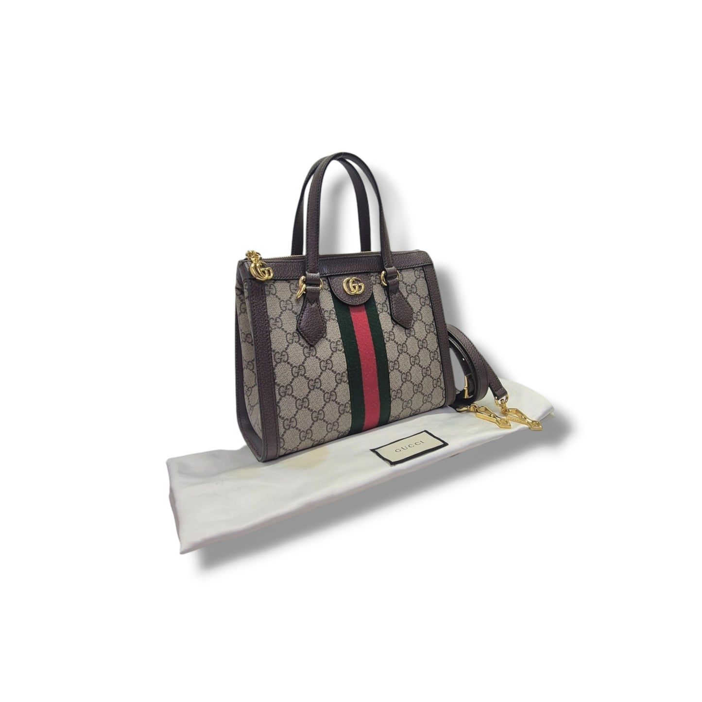 Gucci GG Supreme Canvas Ophidia Small Tote Ghw (Brown)