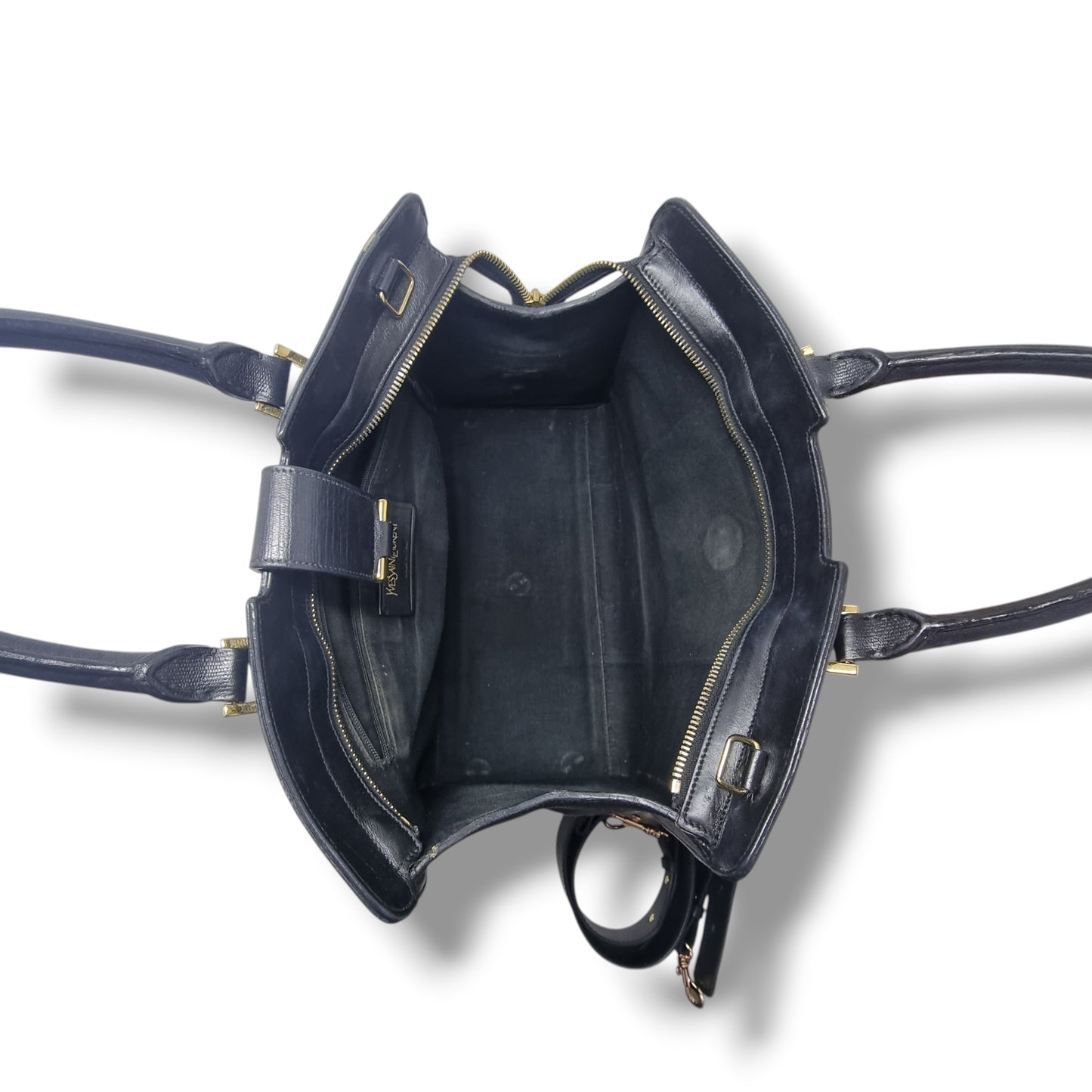 YSL Cabas Chyc Small Leather Bag Ghw (Black)