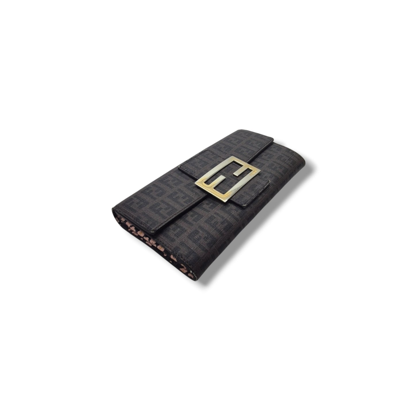 Fendi Zucchino Spalmati Canvas Forever Boston Bag Ghw (Monogram FF Brown)