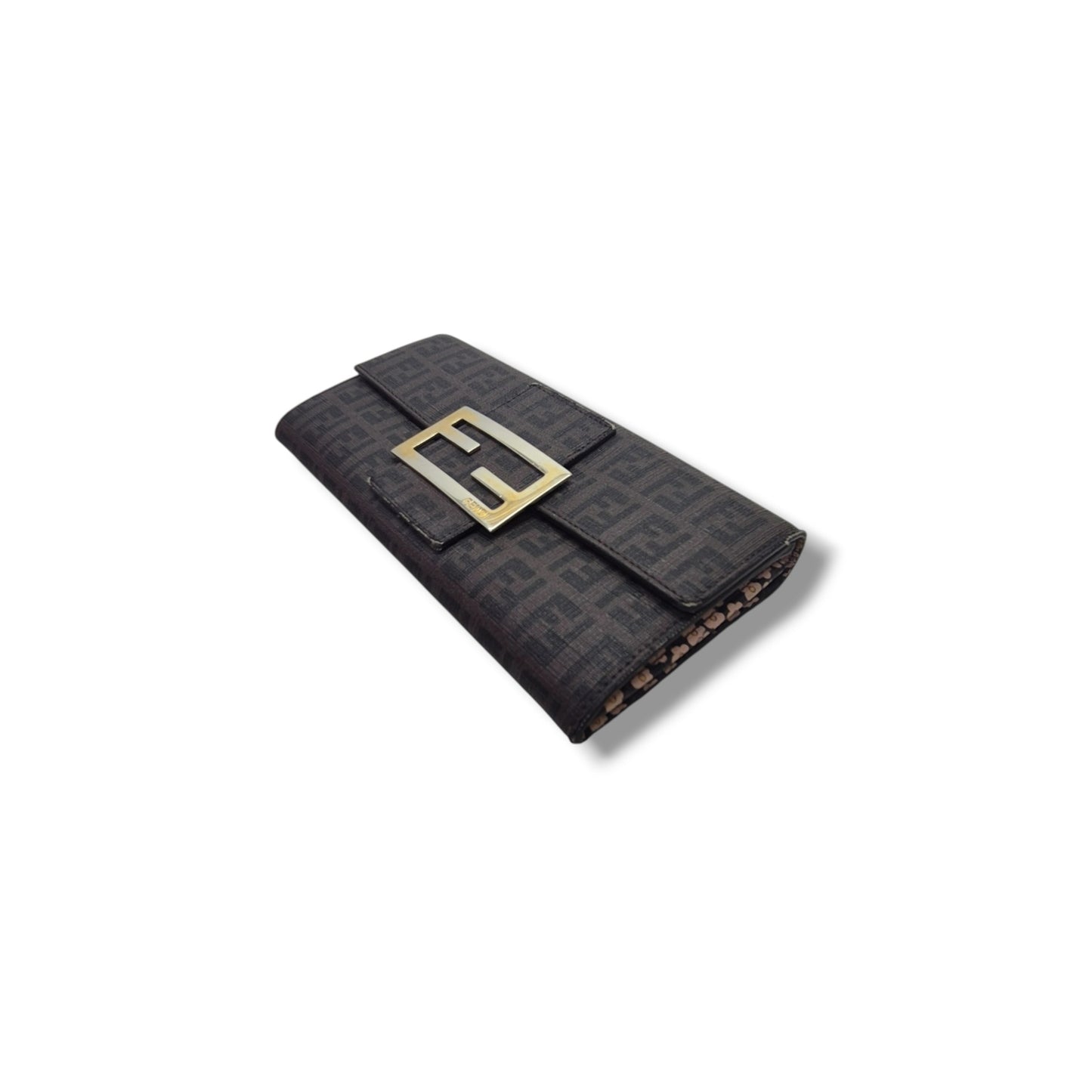 Fendi Zucchino Spalmati Canvas Forever Boston Bag Ghw (Monogram FF Brown)