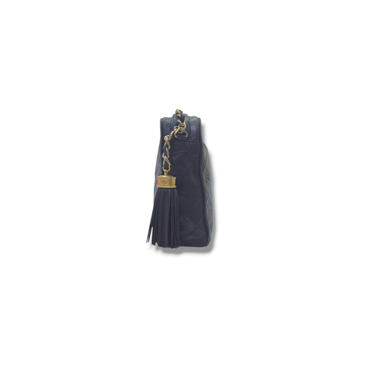 Chanel Vintage Camera Bag With Tassle Lambskin Ghw (Black)
