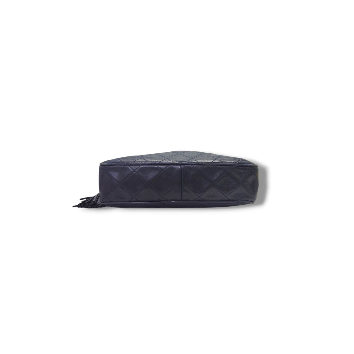Chanel Vintage Camera Bag With Tassle Lambskin Ghw (Black)