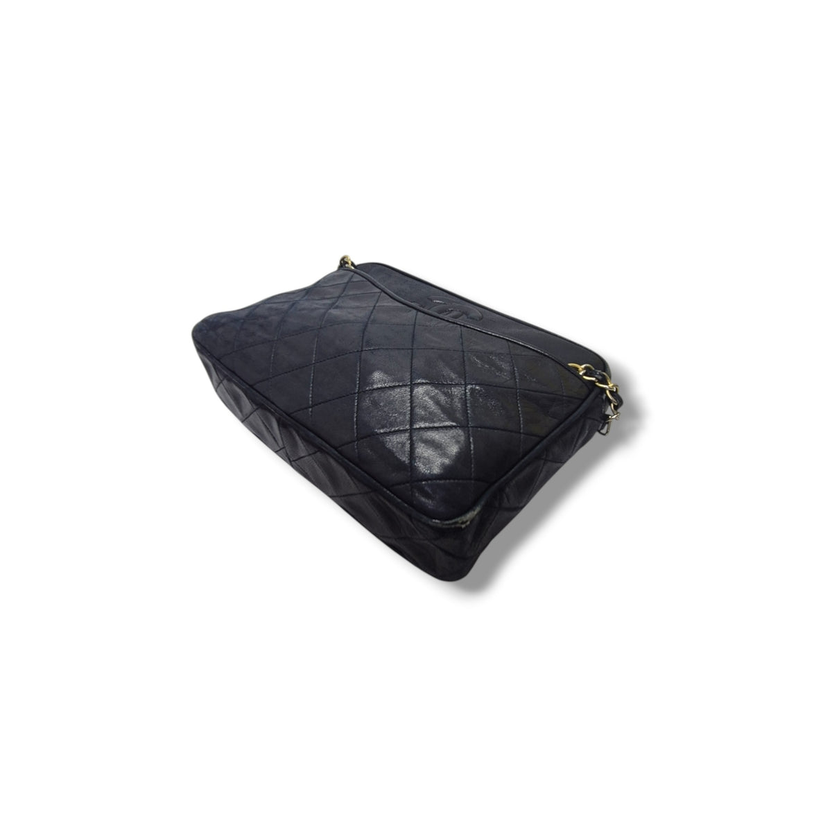 Chanel Vintage Camera Bag With Tassle Lambskin Ghw (Black)
