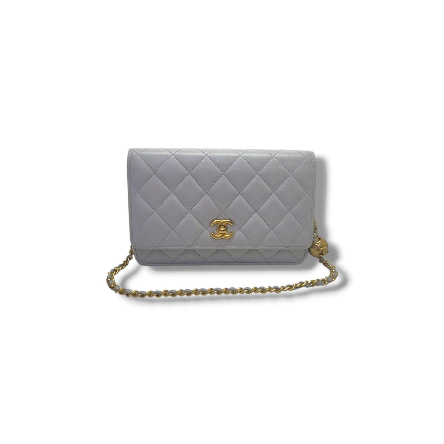 Chanel Wallet On Chain Lambskin Ghw (Grey)