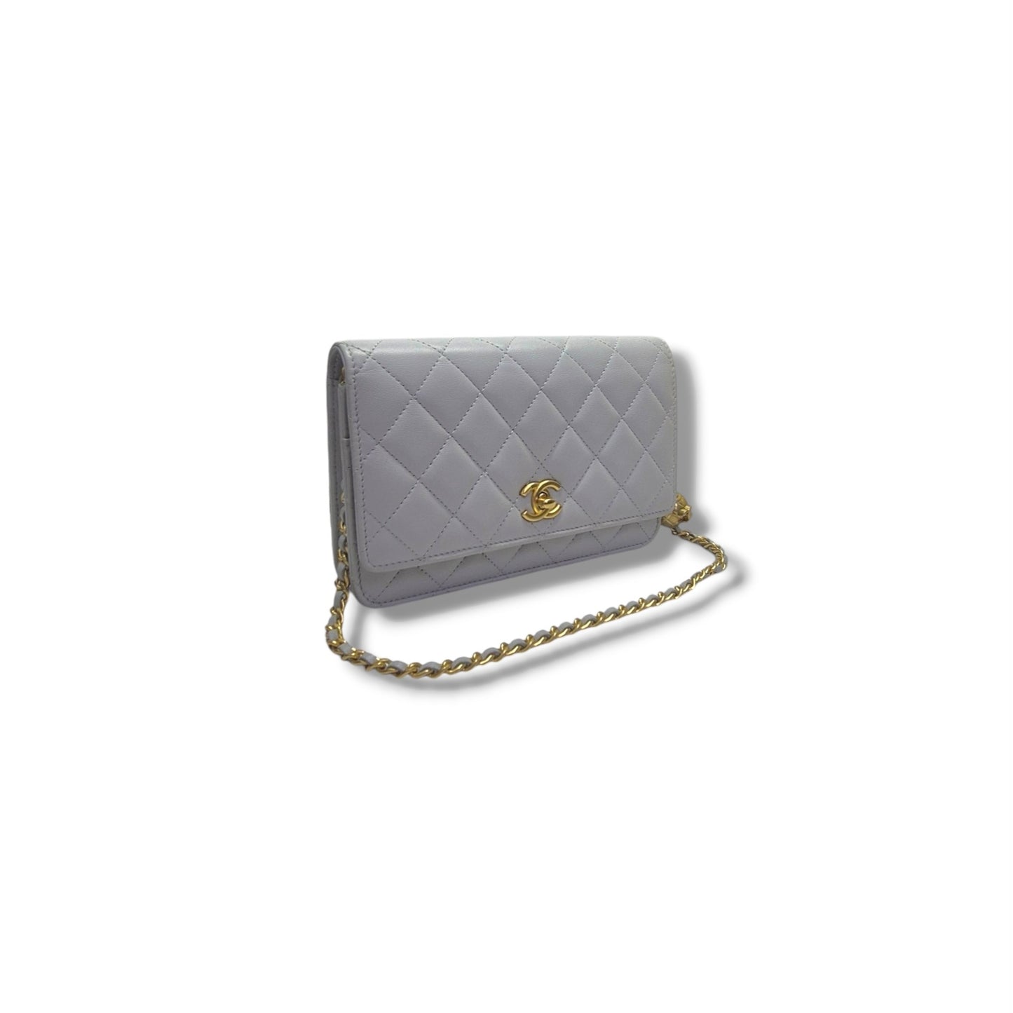 Chanel Wallet On Chain Lambskin Ghw (Grey)