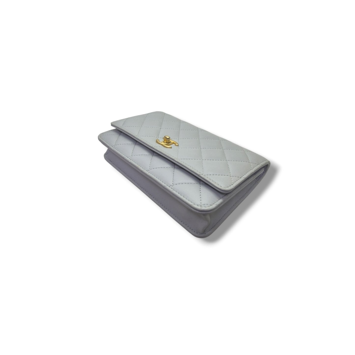 Chanel Wallet On Chain Lambskin Ghw (Grey)