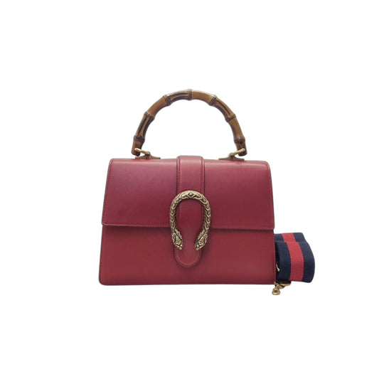 Gucci Dionysus Bamboo Top Handle Tote Bag Ghw (Red)