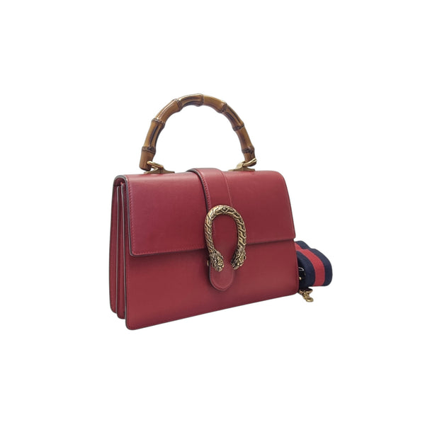 Gucci Dionysus Bamboo Top Handle Tote Bag Ghw (Red)