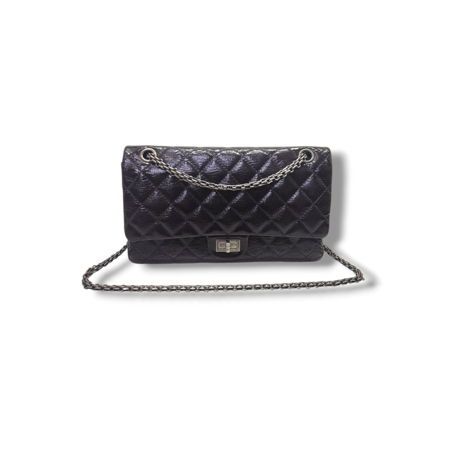 Chanel 2.55 Reissue Double Flap Patent Leather Shw (Dark Purple)