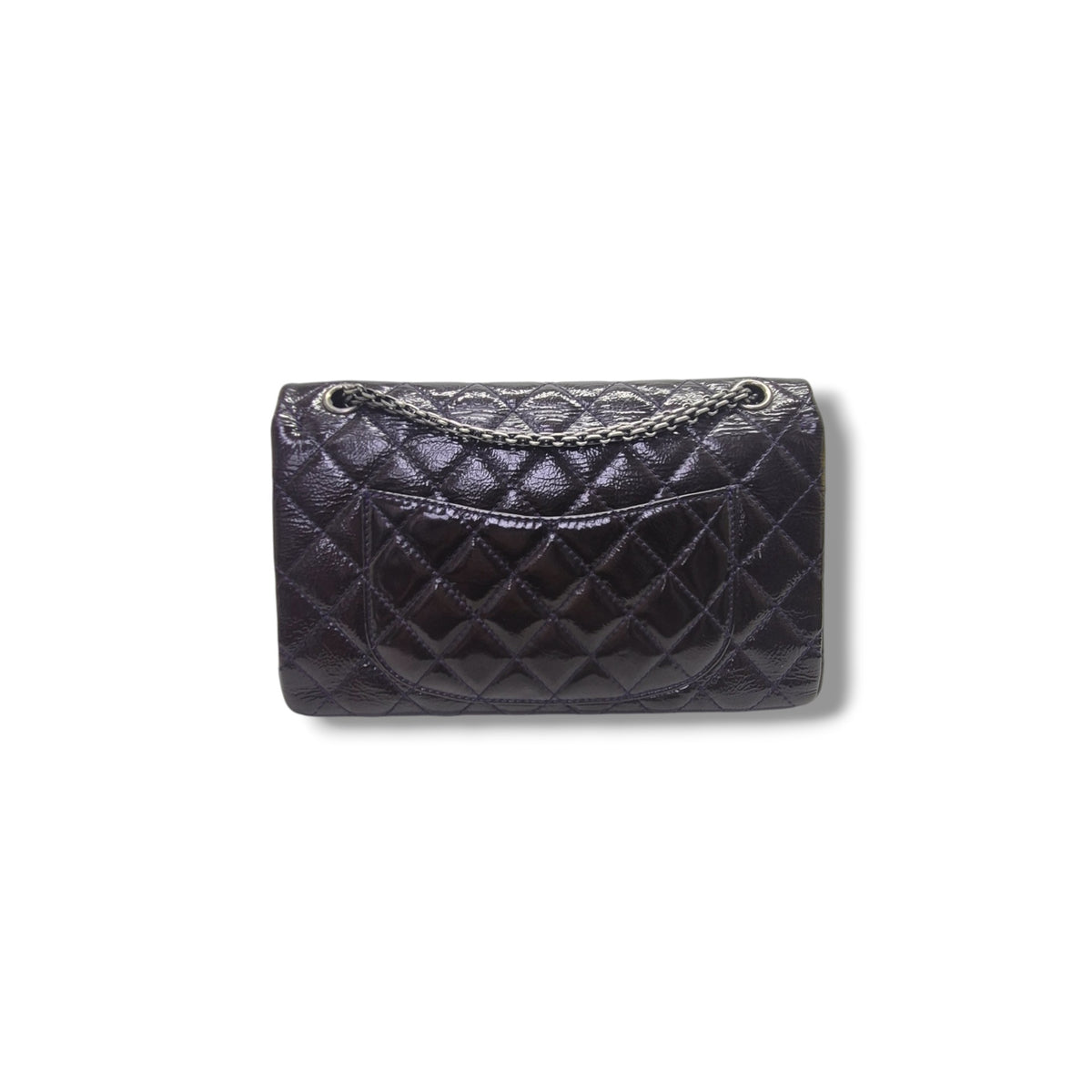 Chanel 2.55 Reissue Double Flap Patent Leather Shw (Dark Purple)