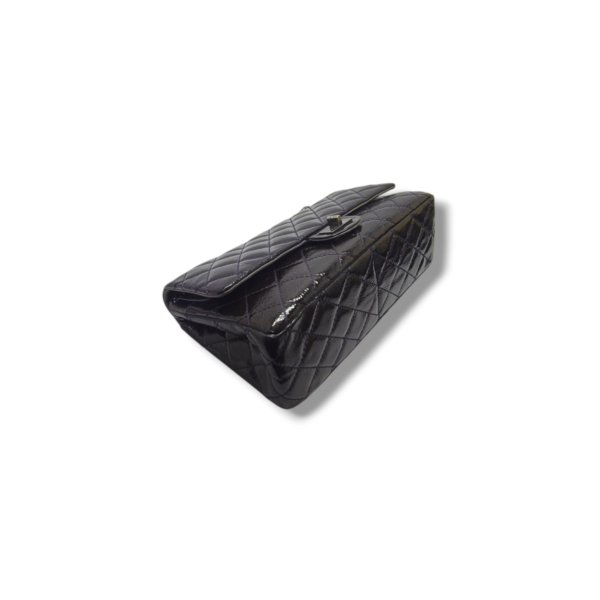 Chanel 2.55 Reissue Double Flap Patent Leather Shw (Dark Purple)