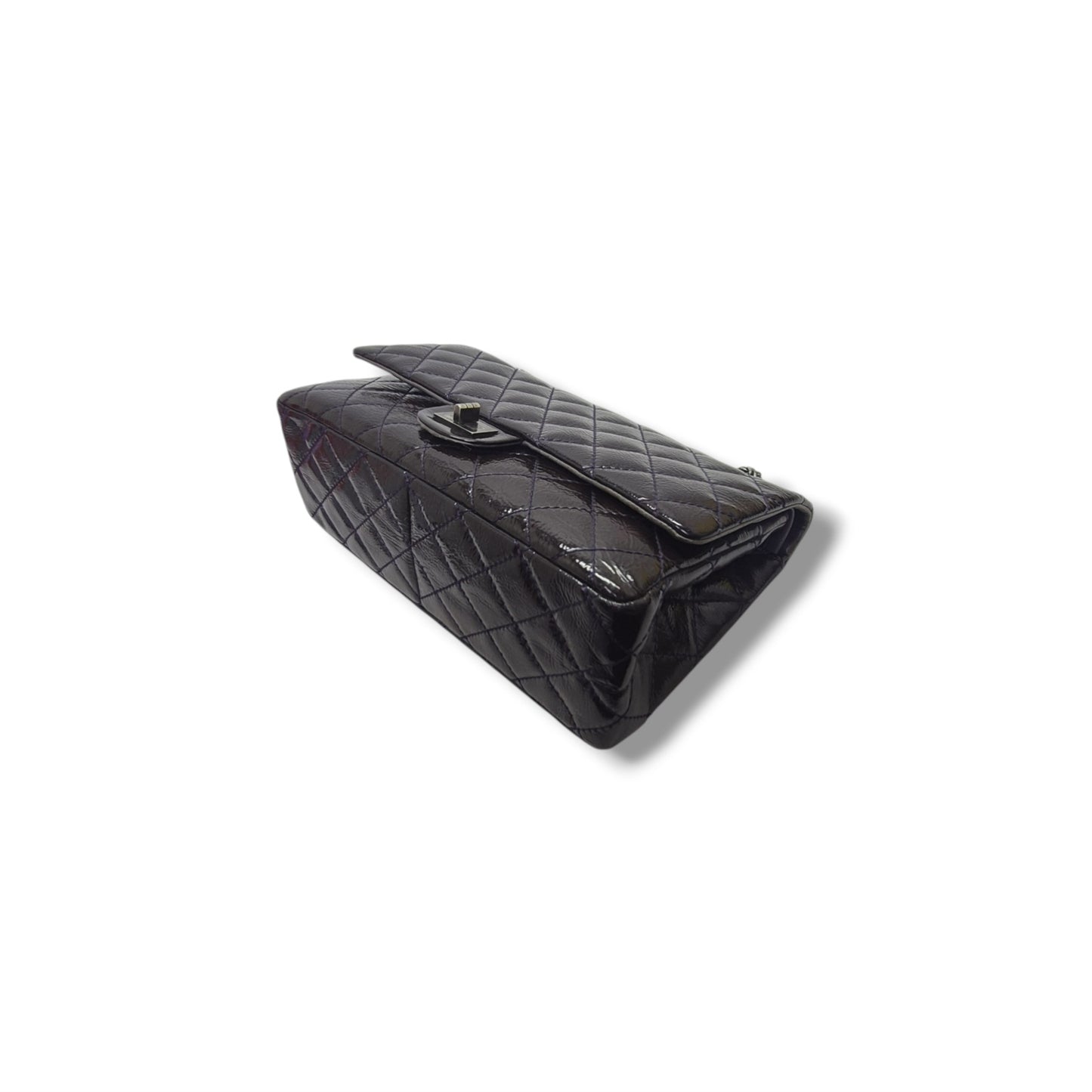 Chanel 2.55 Reissue Double Flap Patent Leather Shw (Dark Purple)