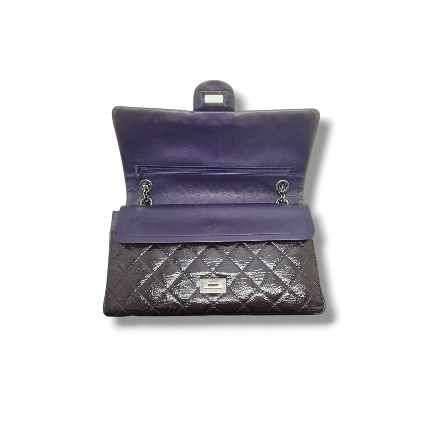 Chanel 2.55 Reissue Double Flap Patent Leather Shw (Dark Purple)