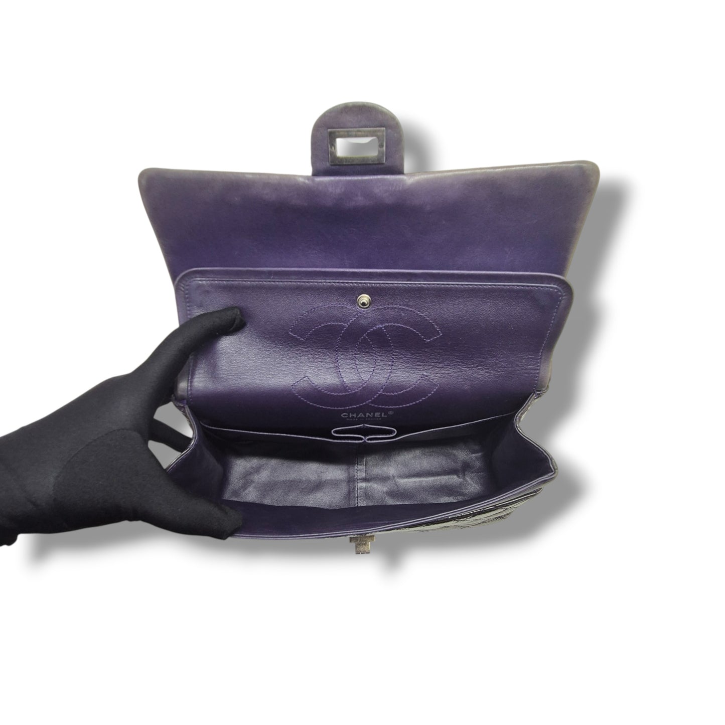 Chanel 2.55 Reissue Double Flap Patent Leather Shw (Dark Purple)