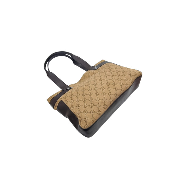 Gucci GG Vintage Canvas Shoulder Bag Shw (Brown)