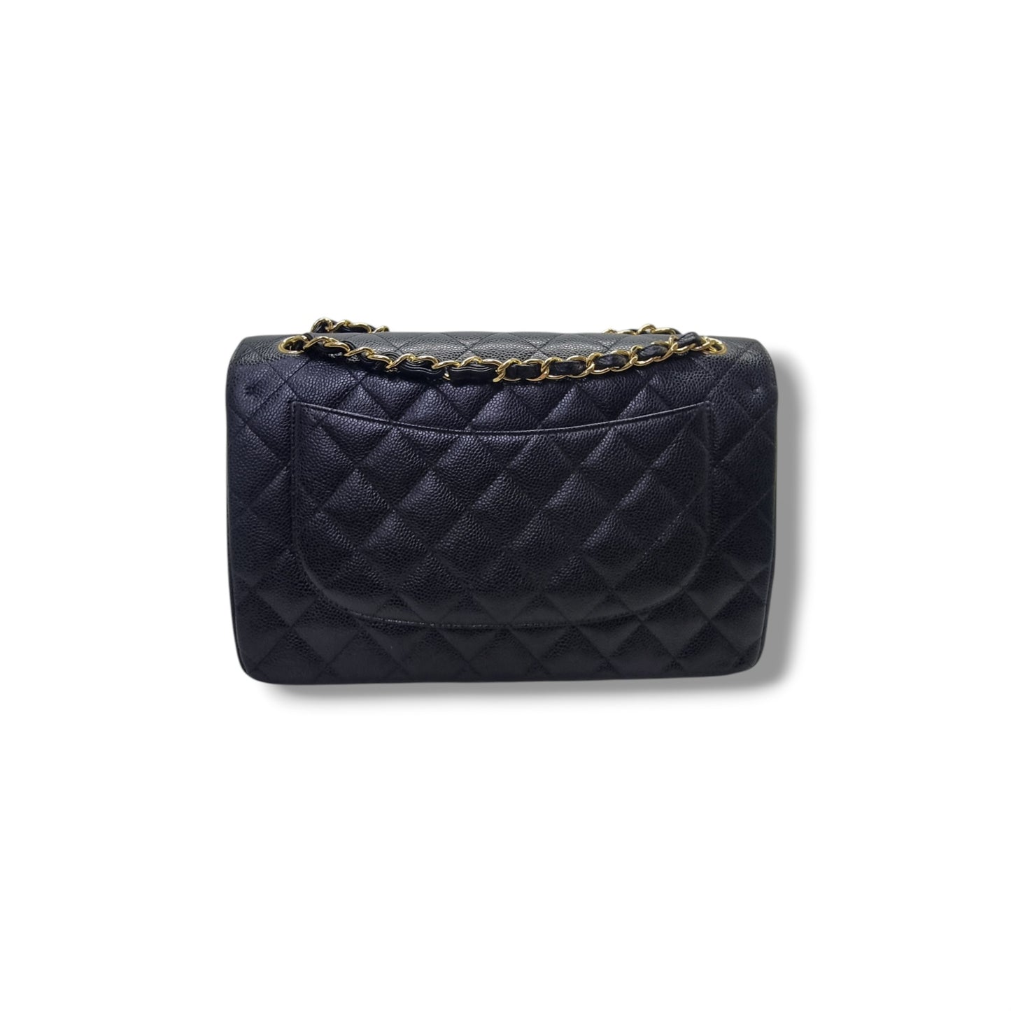 Chanel Classic Jumbo Double Flap Caviar Shw (Black)