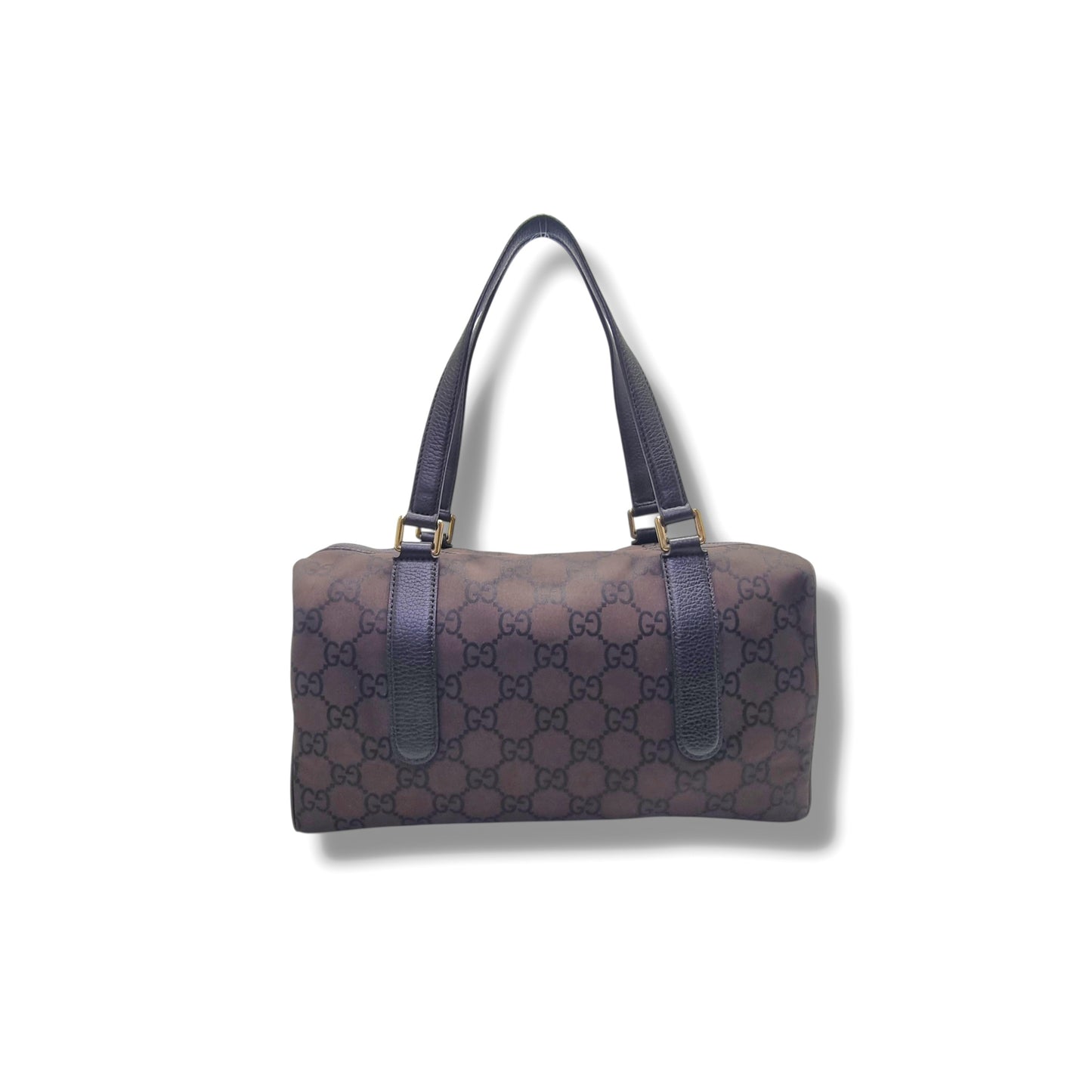 Gucci GG Nylon Boston Bag Ghw (Brown)