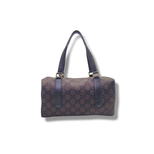 Gucci GG Nylon Boston Bag Ghw (Brown)