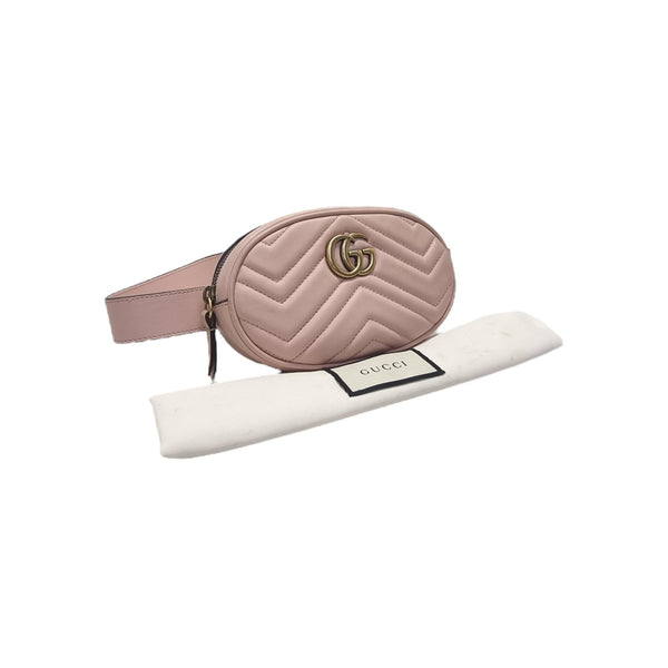 Gucci GG Marmont Oval Waist Bag Ghw (Pink)