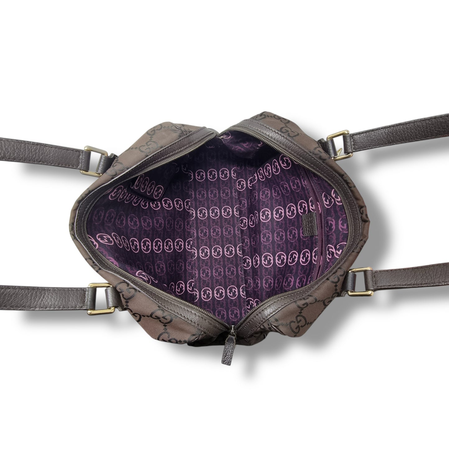 Gucci GG Nylon Boston Bag Ghw (Brown)