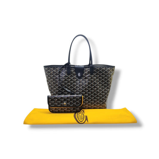 Goyard Saint Louis PM Goyardine Canvas Chevroches Calfskin (Black/Tan)
