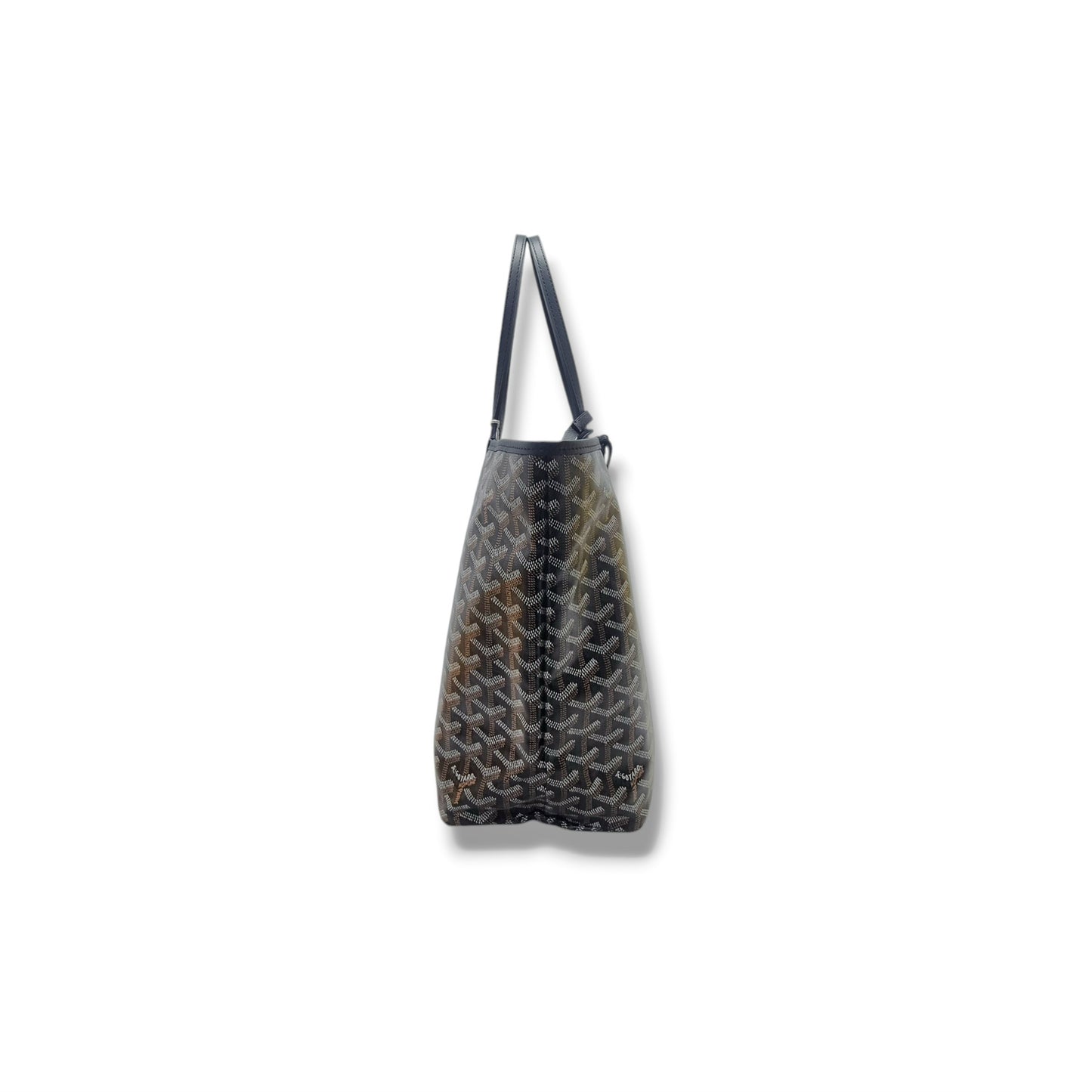 Goyard Saint Louis PM Goyardine Canvas Chevroches Calfskin (Black/Tan)