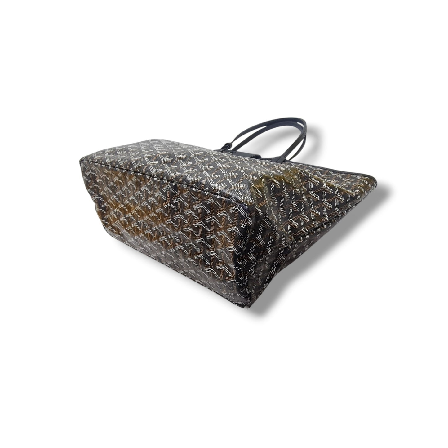 Goyard Saint Louis PM Goyardine Canvas Chevroches Calfskin (Black/Tan)